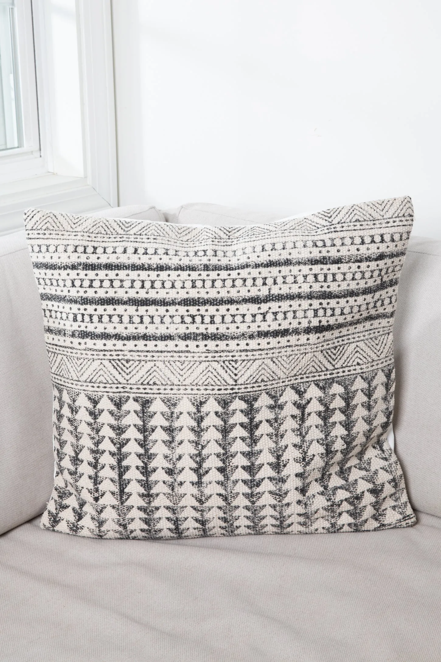 Dhurrie Woven Block Print Pillow