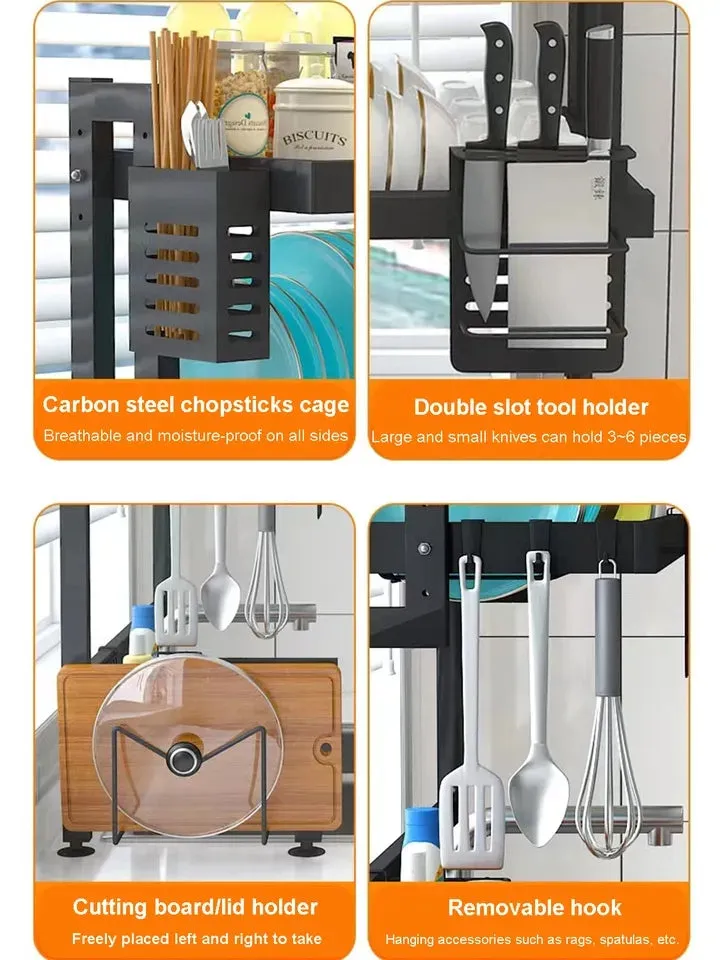 DUAL LAYER SHELVES OVER THE SINK RACK