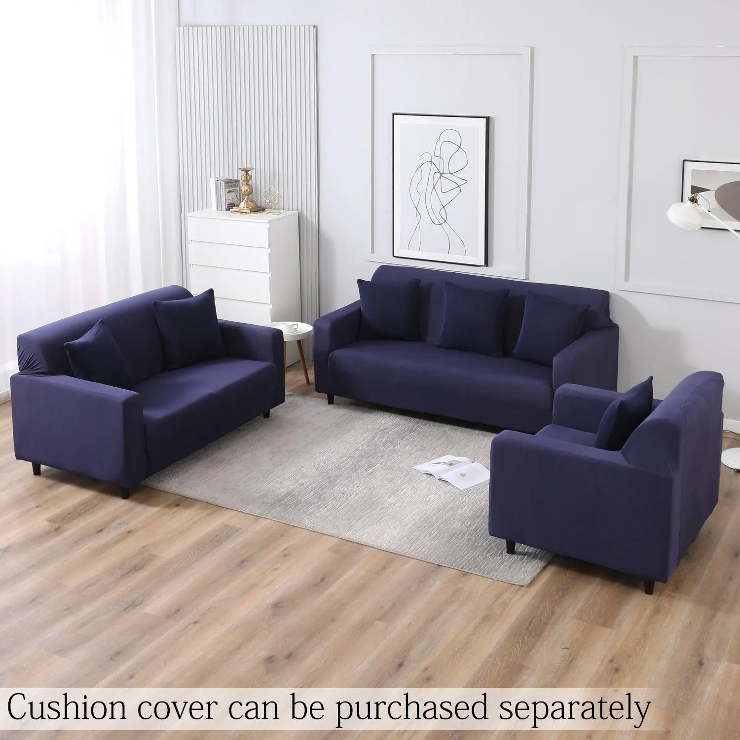 Elastic Stretchable Sofa Cover, Space Blue