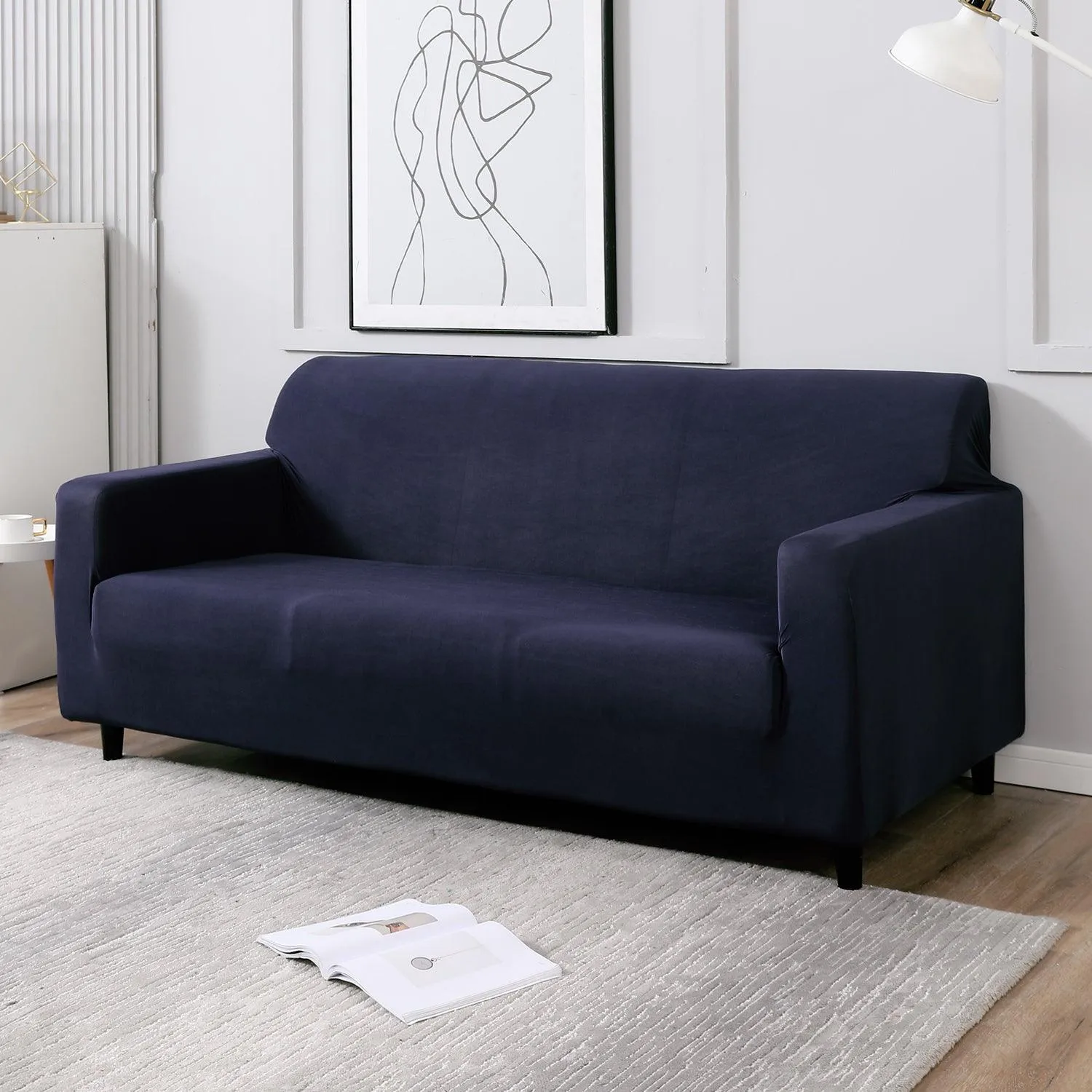 Elastic Stretchable Sofa Cover, Space Blue