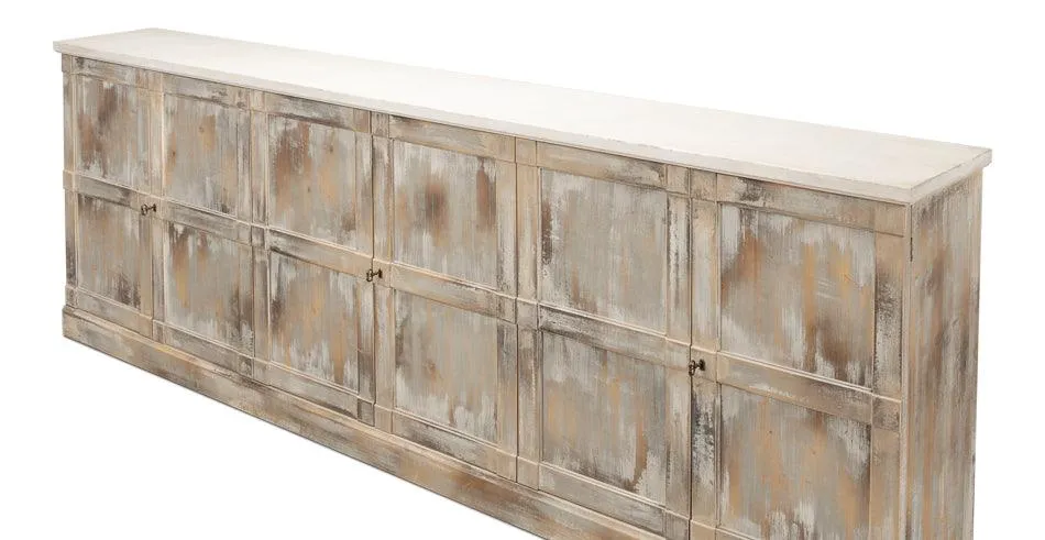 Extra Long Gray Oak Chic Buffet