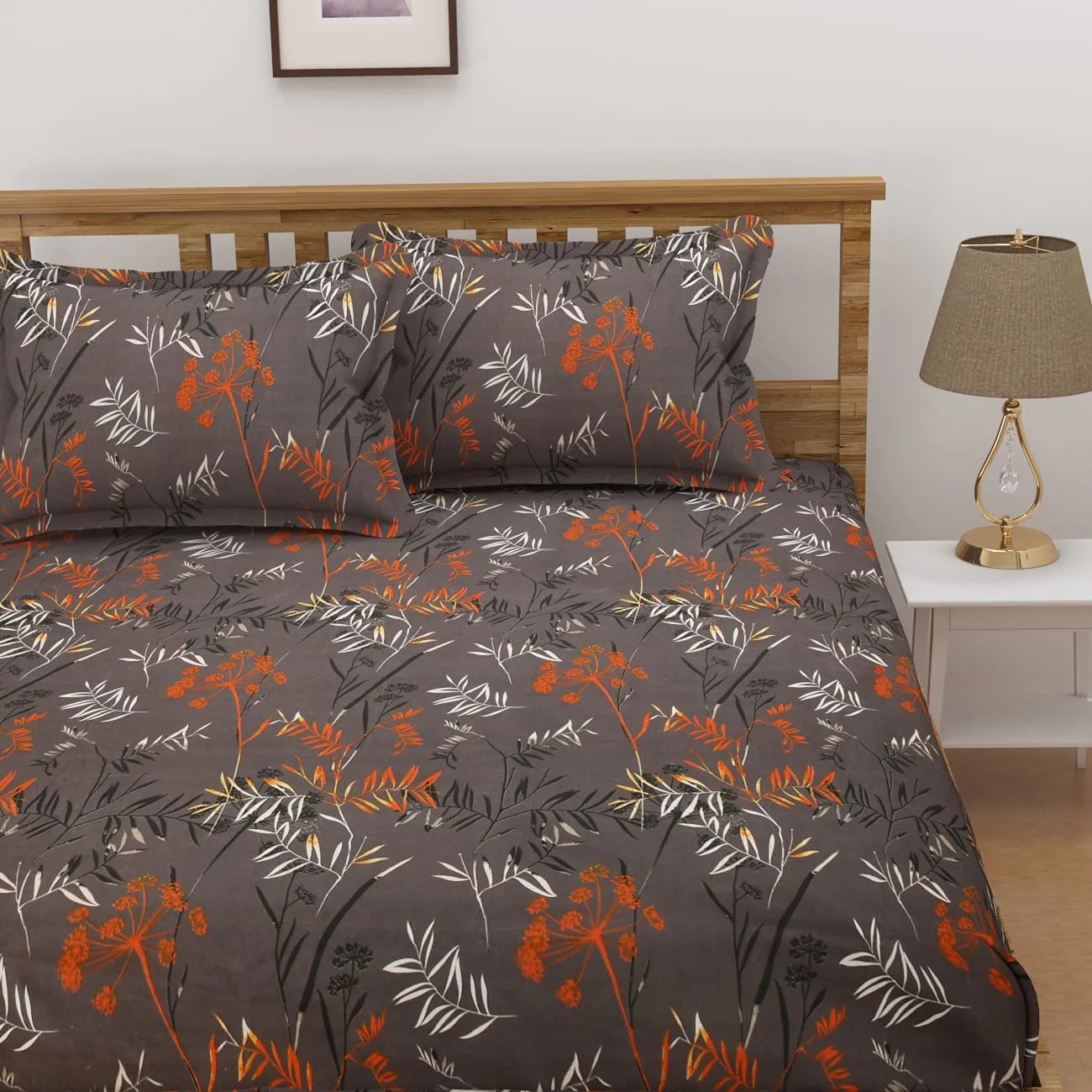 Florida Bedsheet for Queen Size Bed with Pillow Cover and Made of Microfiber with Floral Print