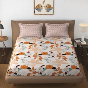 Florida Heaven Bedsheet for King Size Bed with Pillow Cover and Made of Microfiber with Floral Print