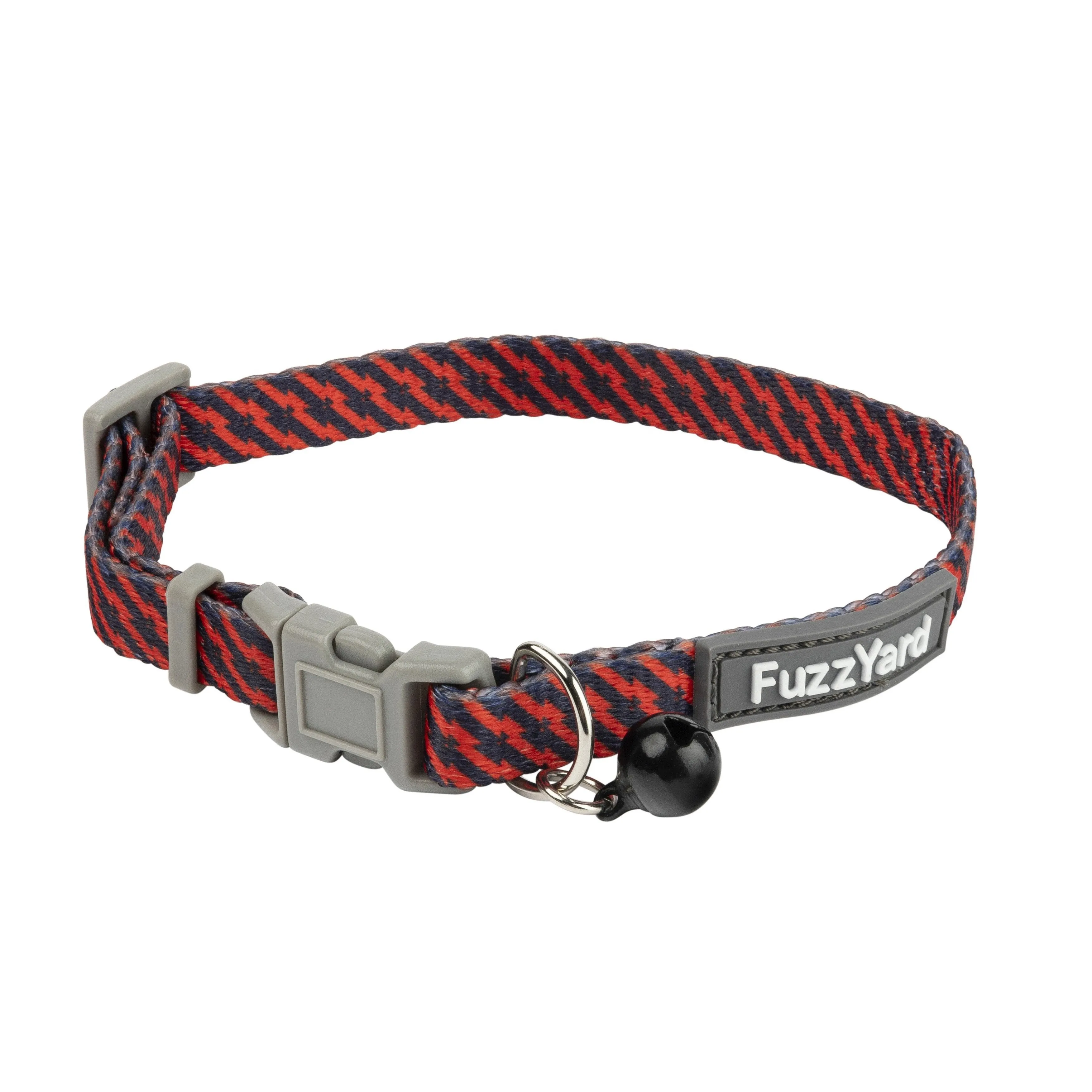 FuzzYard Cat Collar Tabby Tooth Red and Navy