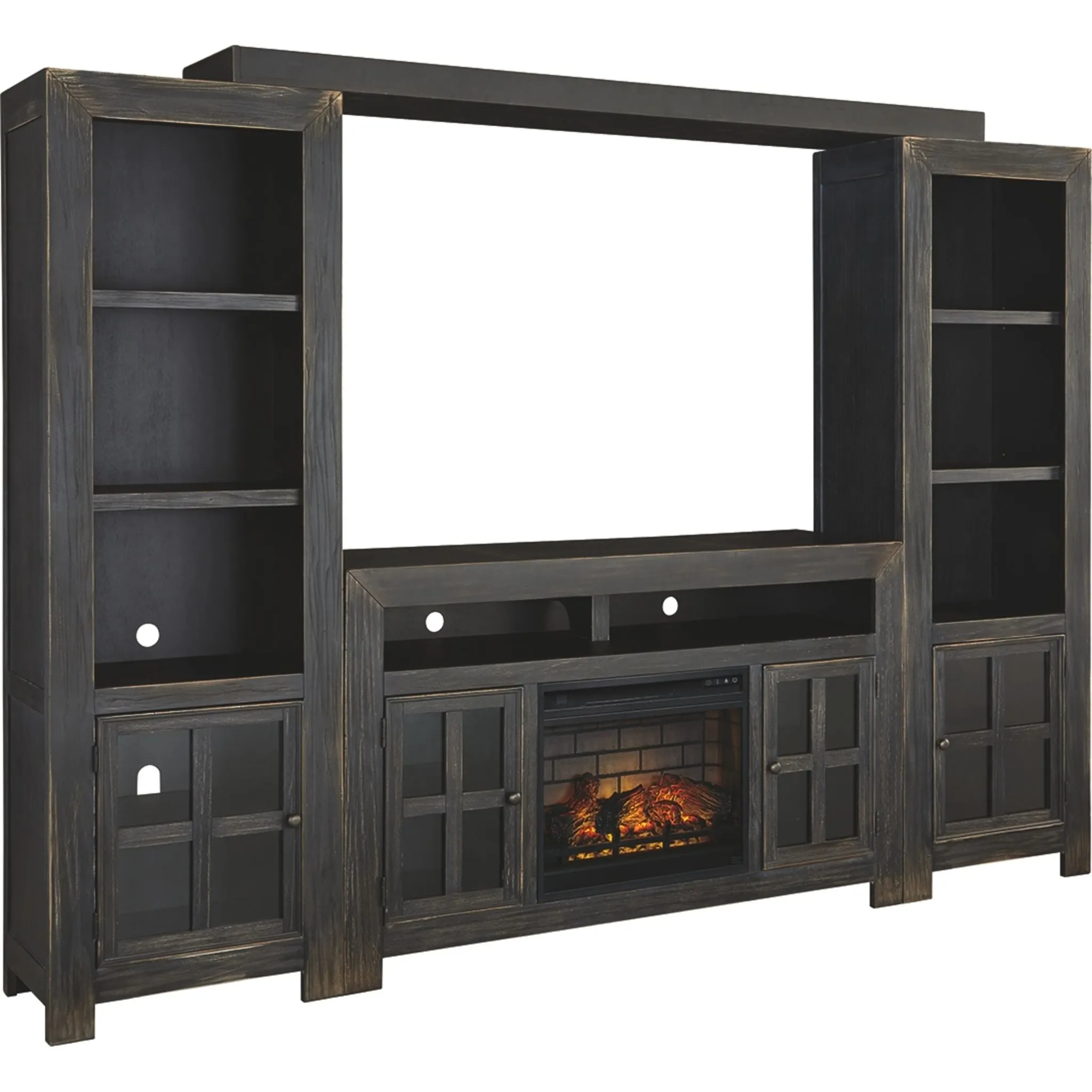 Gavelston 4 Piece Entertainment Unit with Fireplace