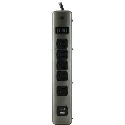 GE 5 Outlet Designer Brushed Nickel Surge  Protector