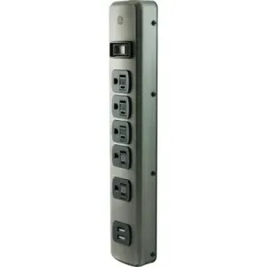 GE 5 Outlet Designer Brushed Nickel Surge  Protector