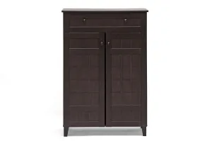 Glidden Dark Brown Wood Modern Shoe Cabinet