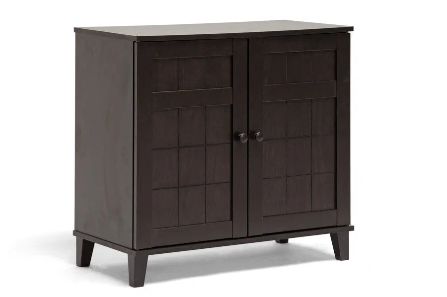 Glidden Dark Brown Wood Modern Shoe Cabinet