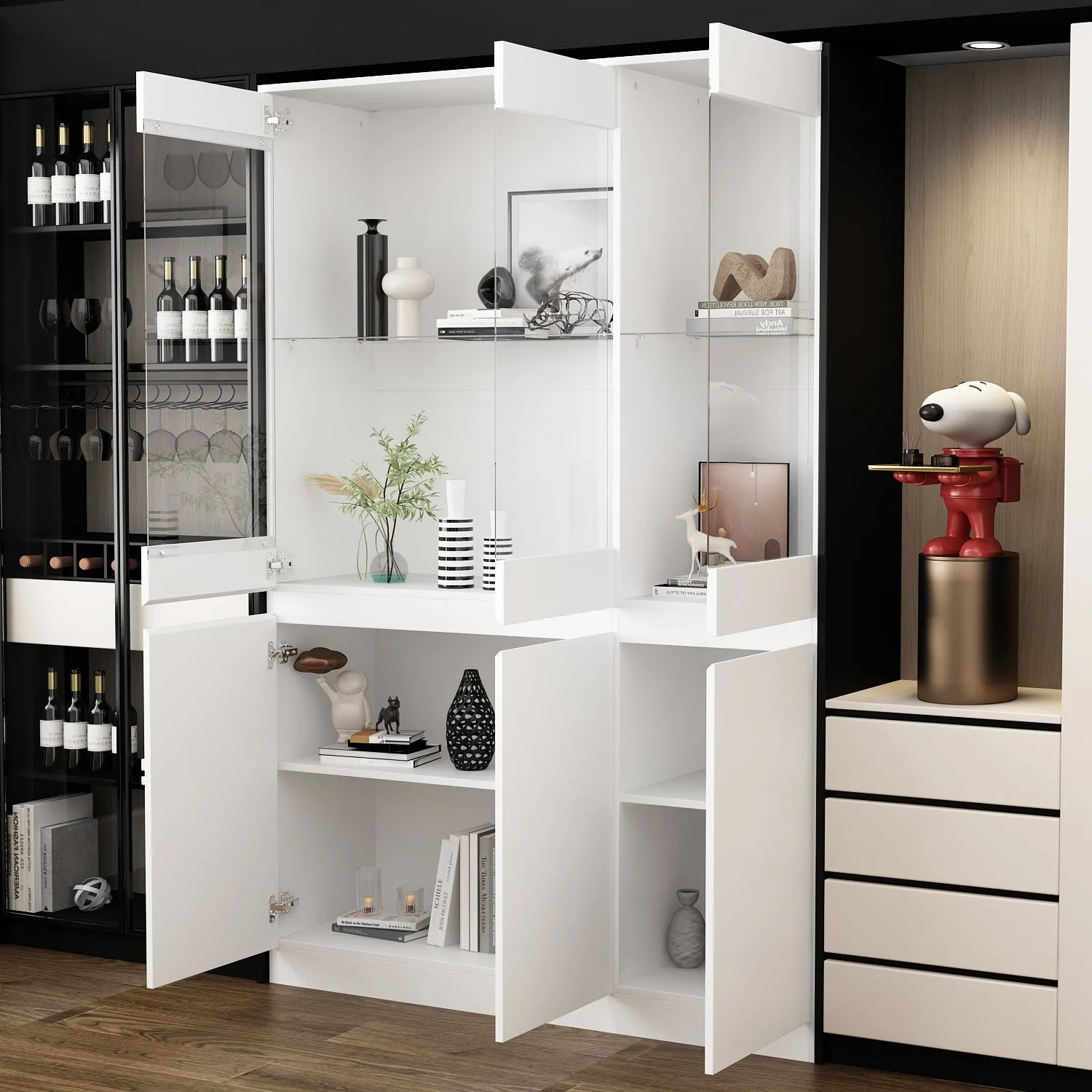 Graceful Display Cabinet With Strong Storage