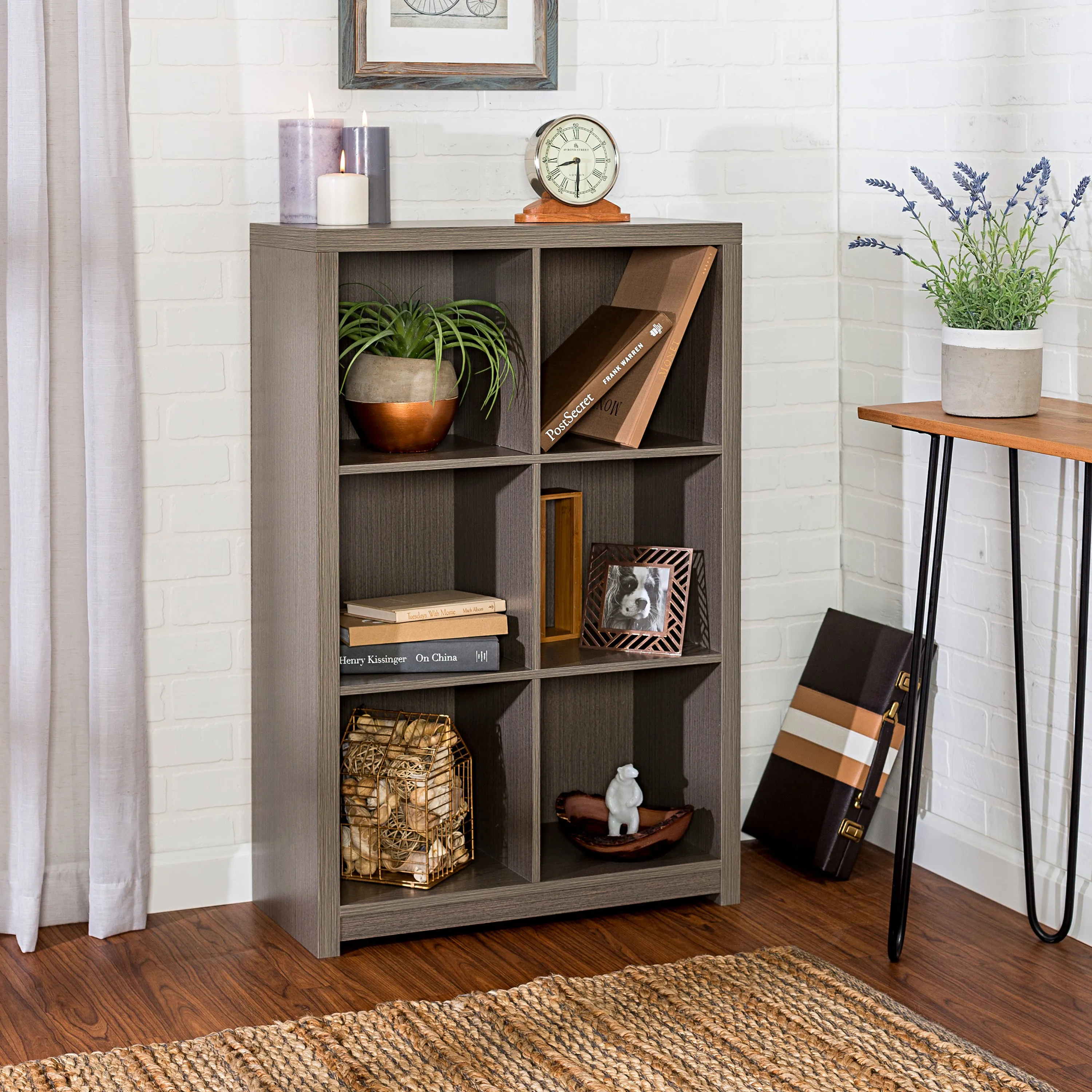 Gray Laminate 6-Cube Organizer