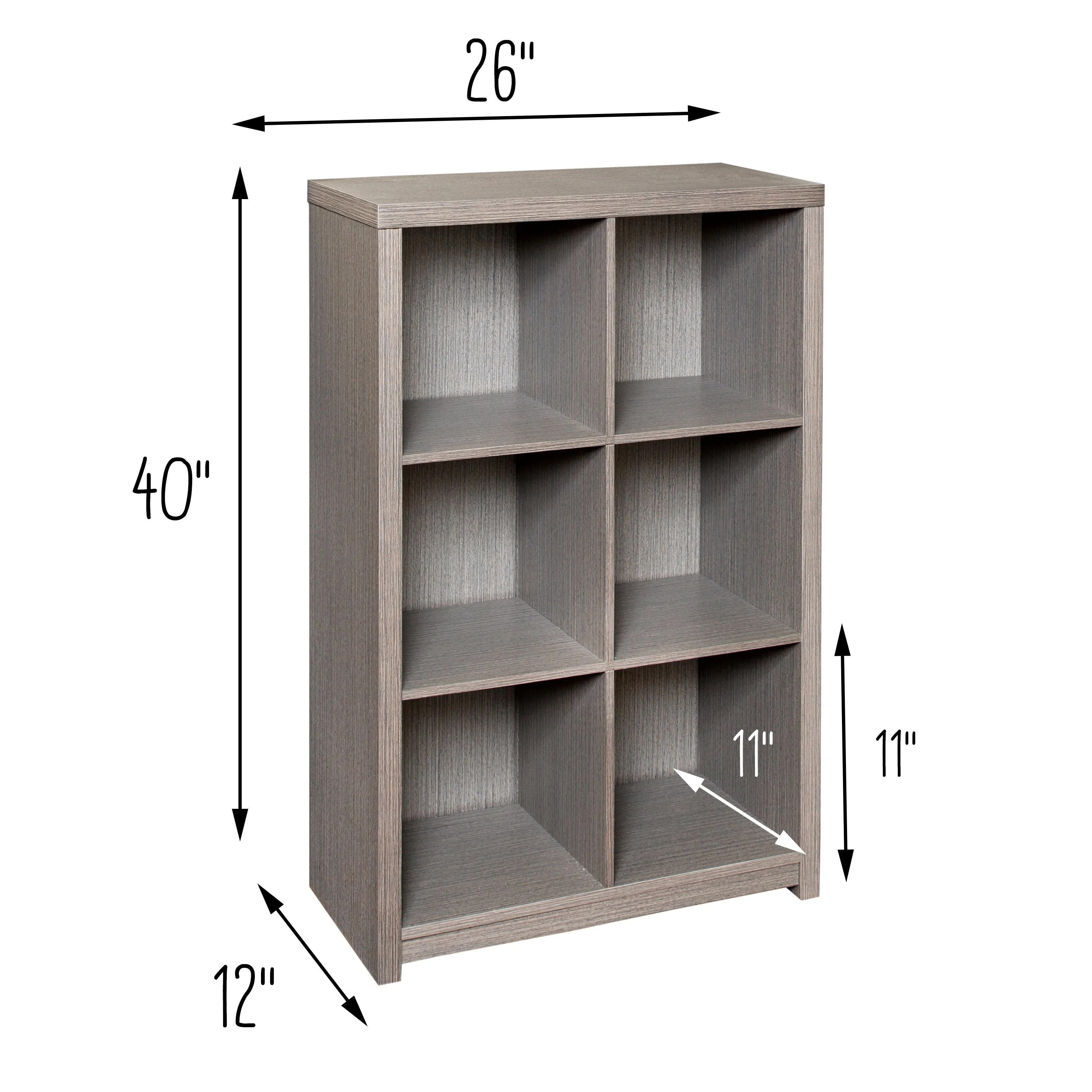 Gray Laminate 6-Cube Organizer