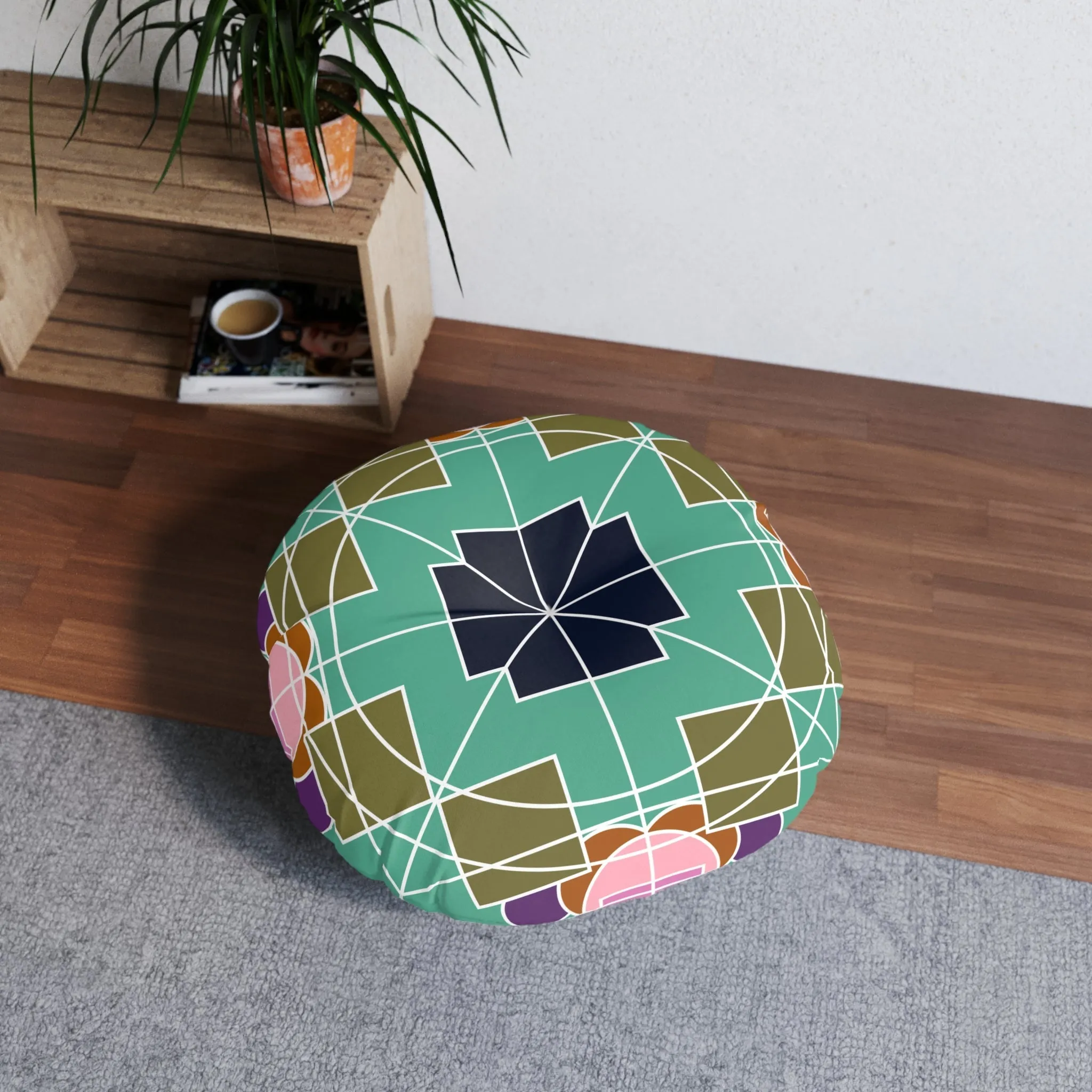 Handmade Mandala Floor Cushion - Original Round Tufted Pillow