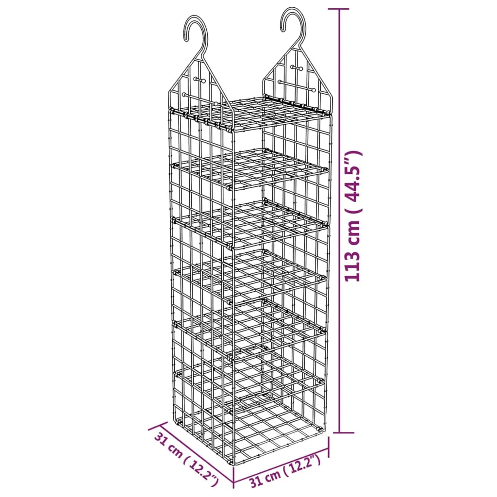 Hanging Closet Organiser with 7 Shelves 2 pcs