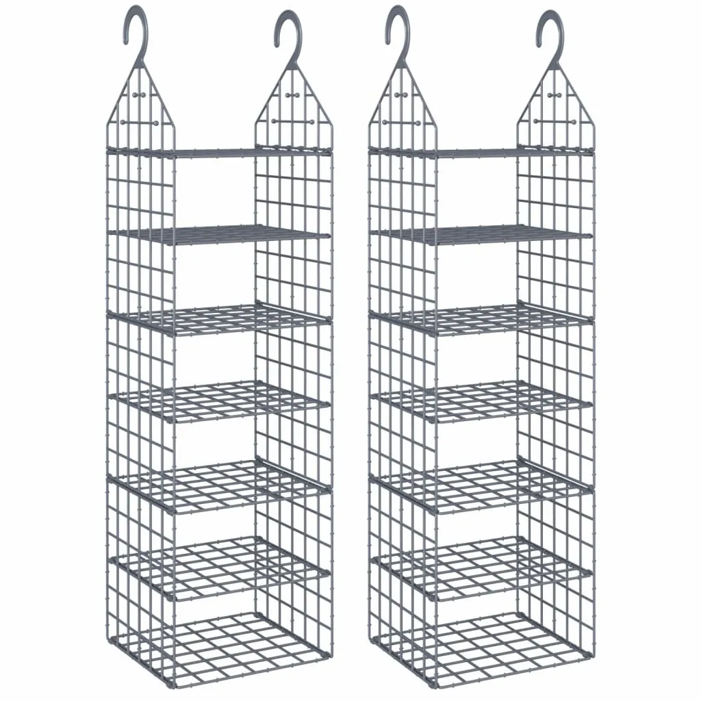 Hanging Closet Organiser with 7 Shelves 2 pcs