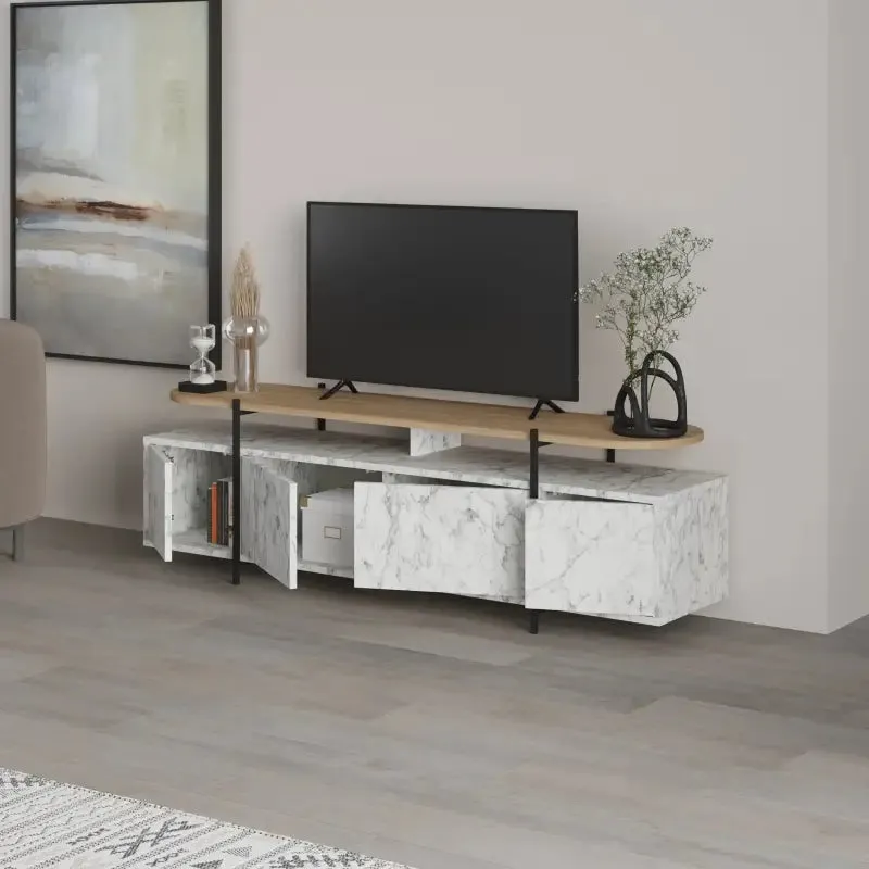 Hanley Modern TV Stand Multimedia Centre TV Unit With Storage Cabinet 160cm