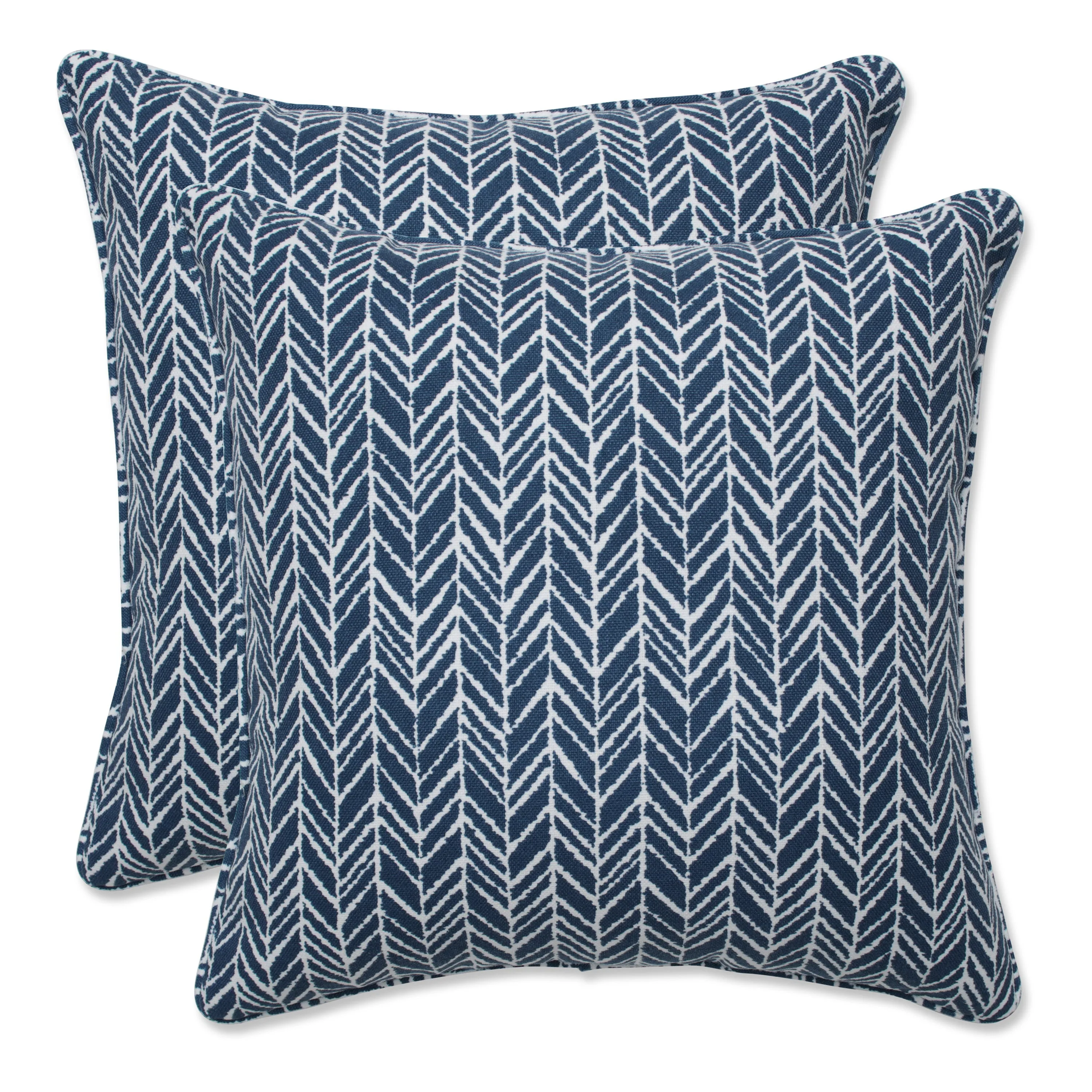 Herringbone Ink Blue 16.5-Inch Throw Pillow (Set of 2)