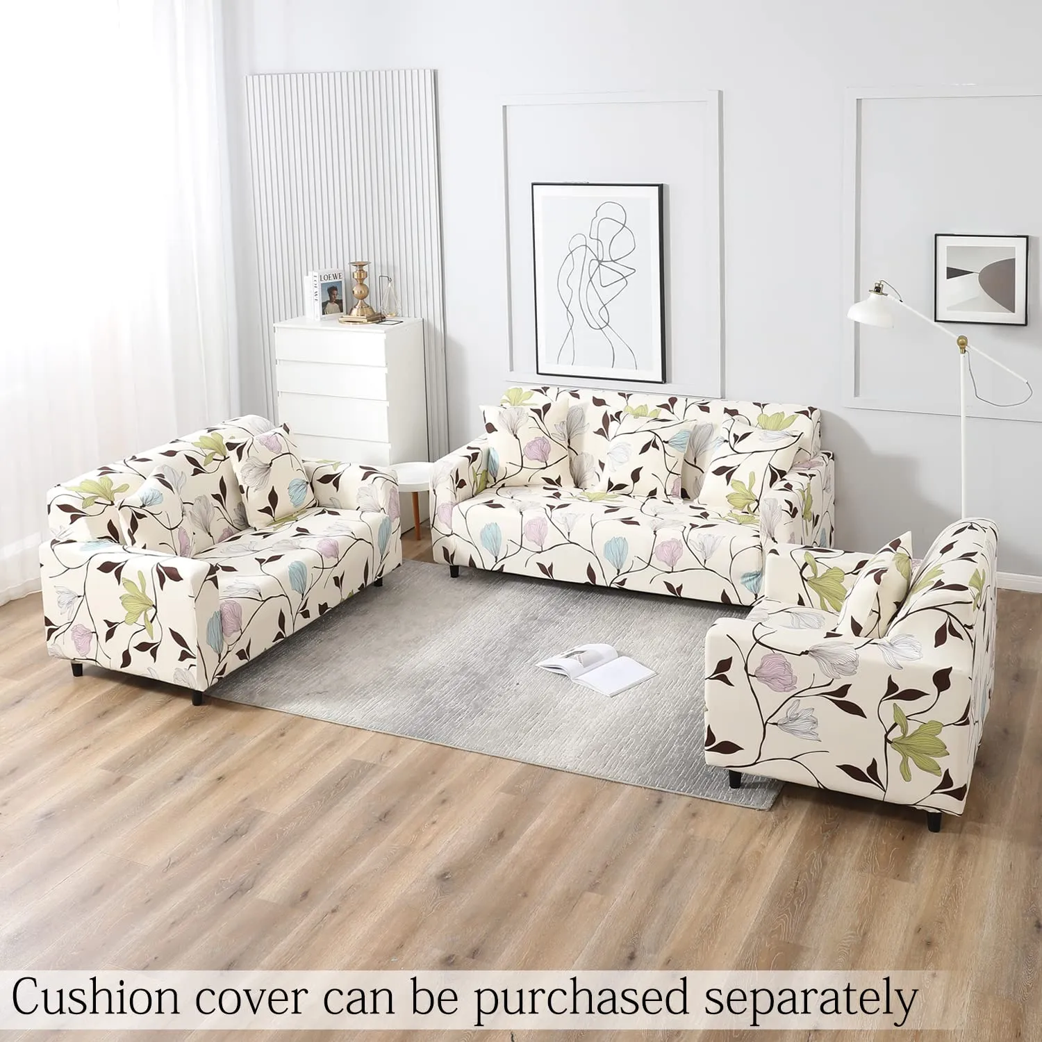 HOKIPO Elastic Stretchable Universal Sofa Cover 3 Seater (AR-4095-D20)