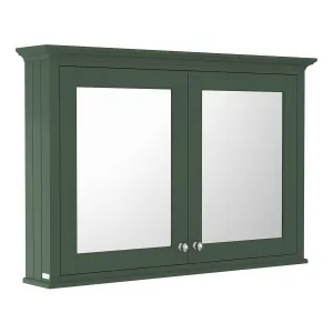 Hudson Reed Old London 1050mm Mirror Cabinet in Hunter Green