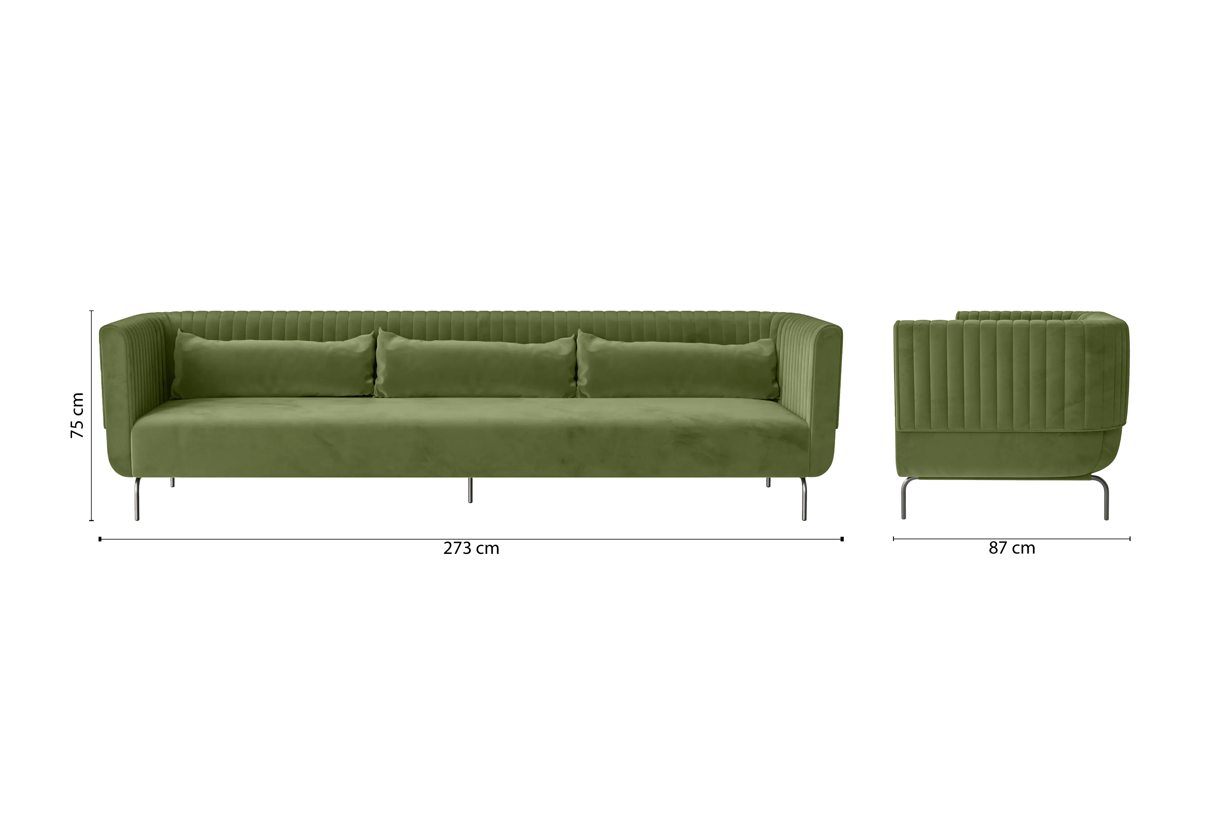 Jackson 4 Seater Sofa Lime Velvet