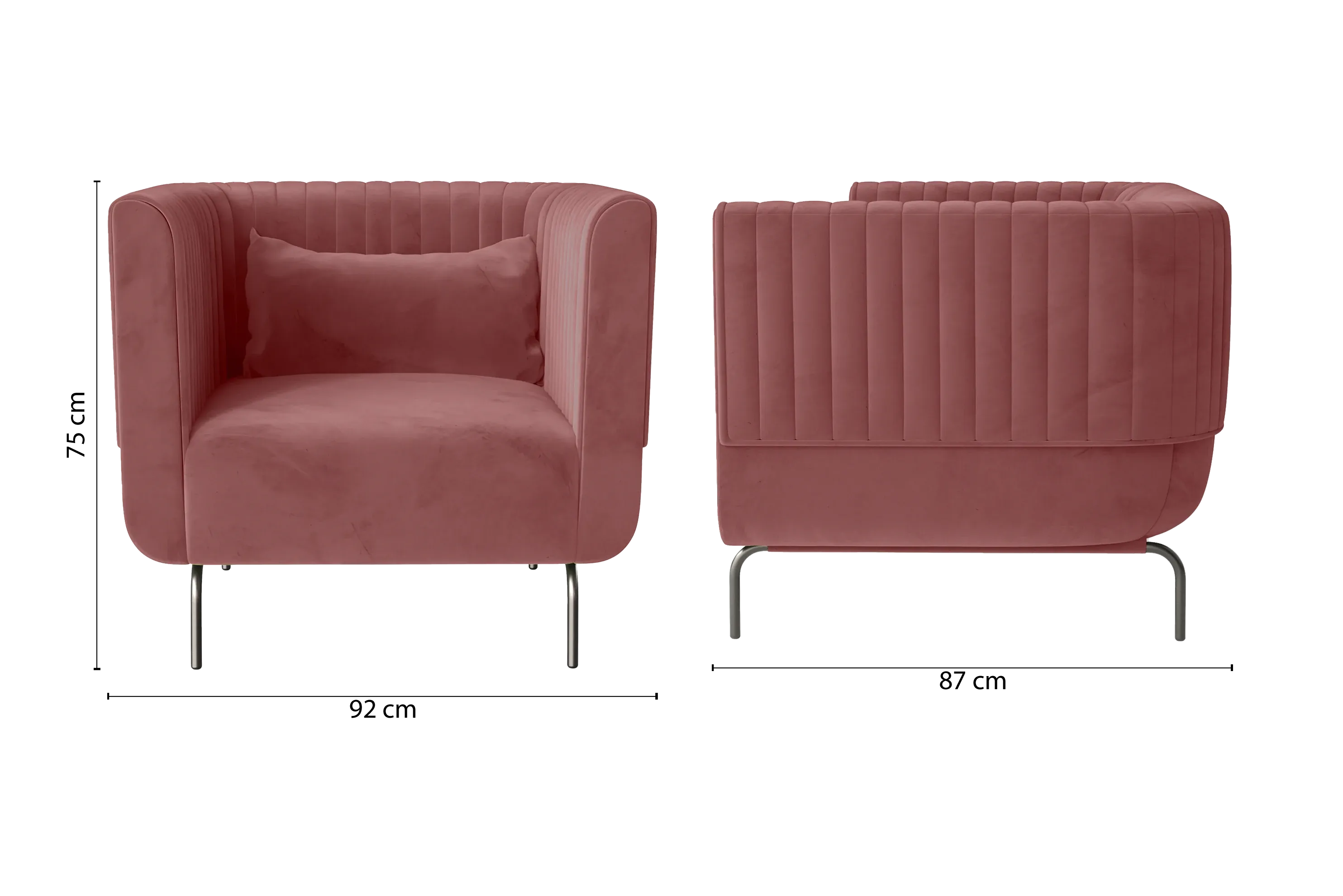 Jackson Armchair Pink Velvet