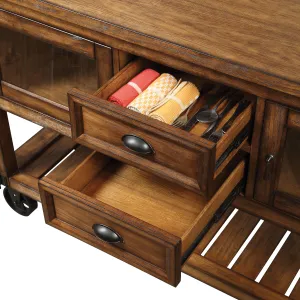 Kadri Distressed Chestnut Kitchen Cart