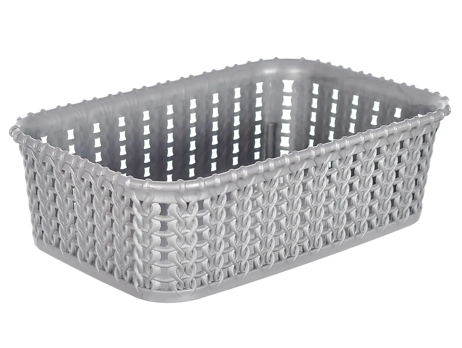 Kuber Industries Multipurposes Small M 15 Plastic Basket, Organizer For Kitchen, Countertops, Cabinets, Bathrooms Without Lid- Pack of 2 (Grey & Brown) -46KM0126