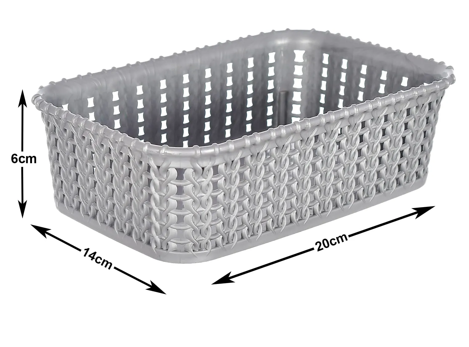 Kuber Industries Multipurposes Small M 15 Plastic Basket, Organizer For Kitchen, Countertops, Cabinets, Bathrooms Without Lid- Pack of 2 (Grey & Brown) -46KM0126