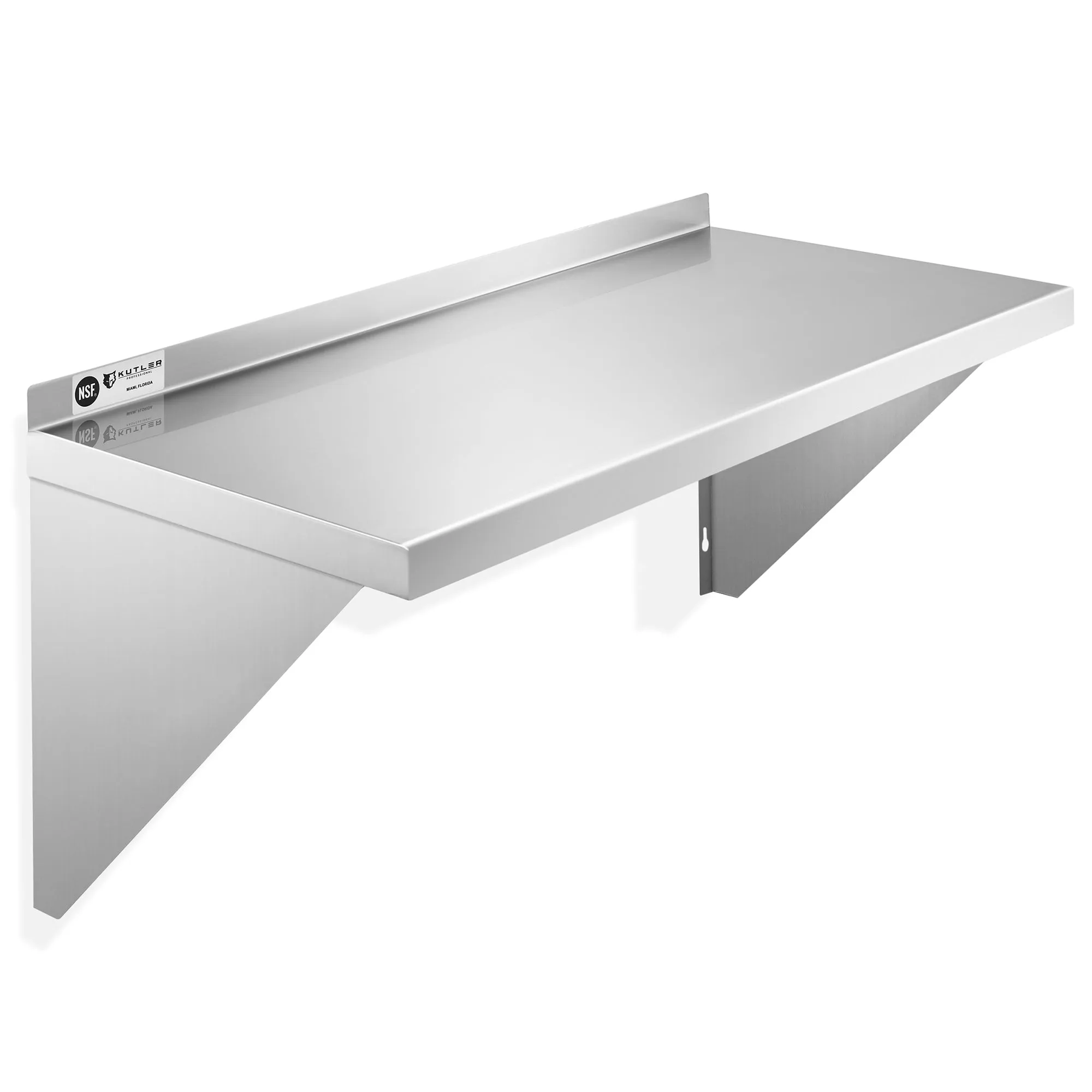 KUTLER Stainless Steel Shelf , NSF Commercial Kitchen Wall Shelving