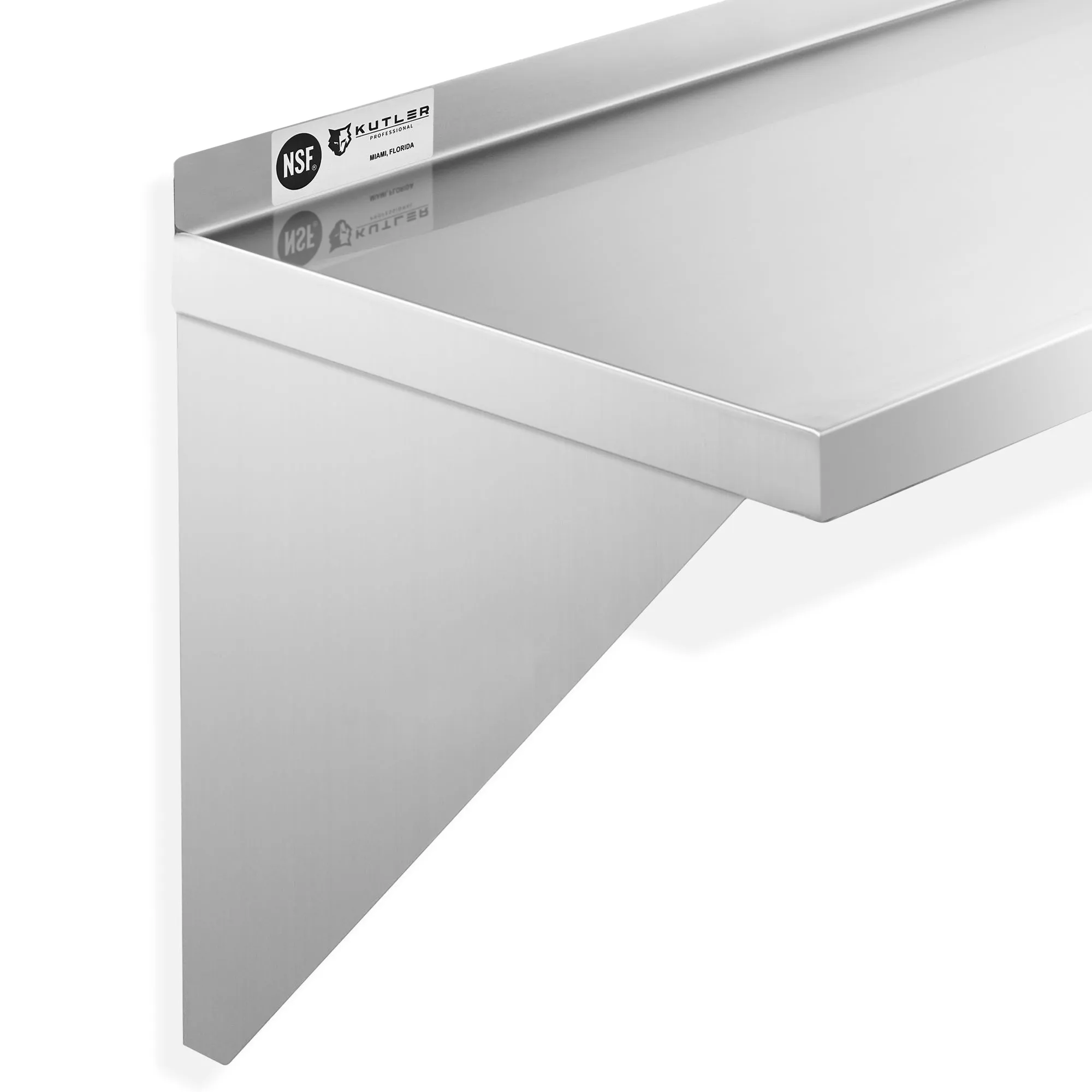 KUTLER Stainless Steel Shelf , NSF Commercial Kitchen Wall Shelving