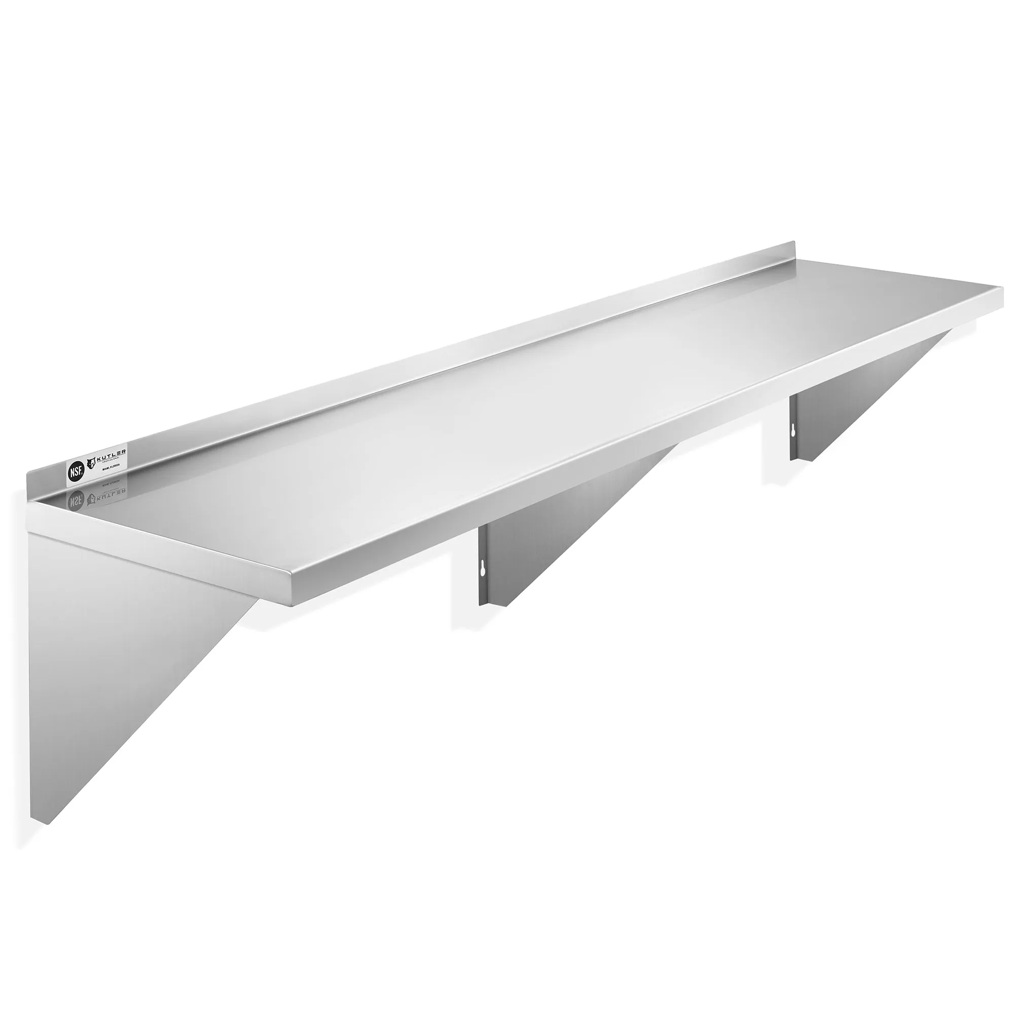 KUTLER Stainless Steel Shelf , NSF Commercial Kitchen Wall Shelving