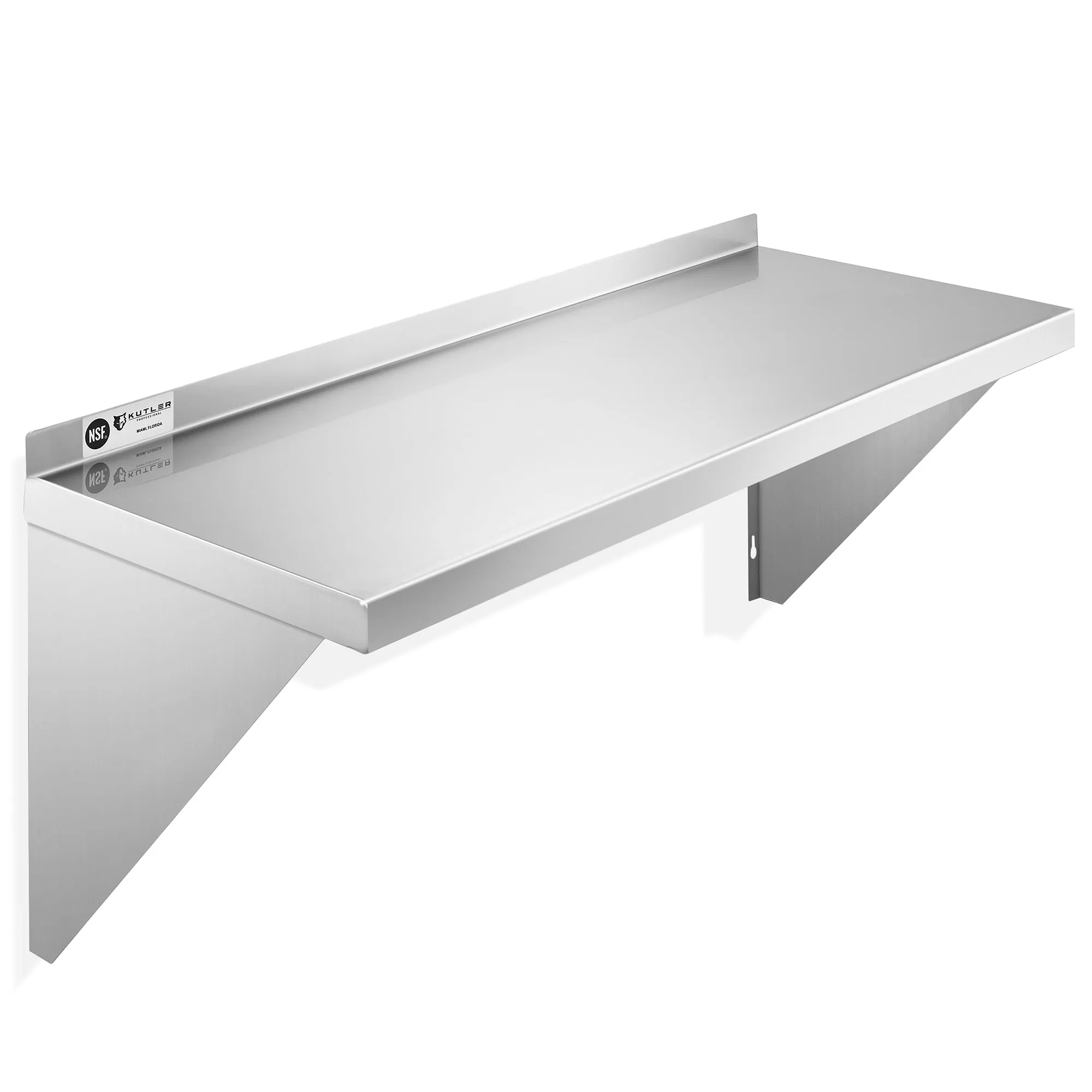 KUTLER Stainless Steel Shelf , NSF Commercial Kitchen Wall Shelving