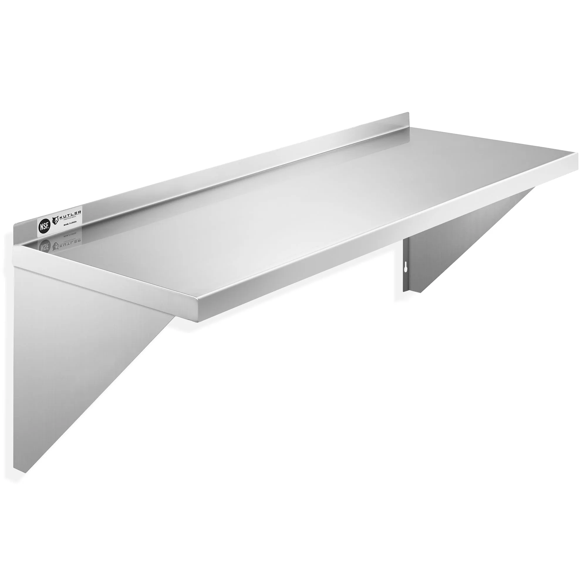 KUTLER Stainless Steel Shelf , NSF Commercial Kitchen Wall Shelving