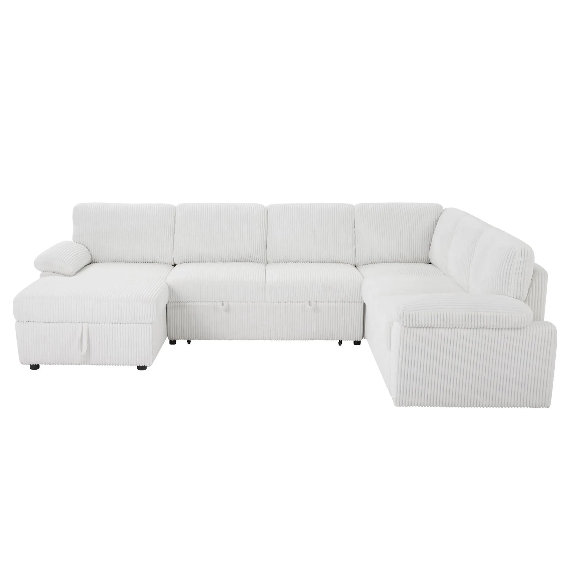 Le Arezzo - Oversized Modular Storage Sectional Sofa Couch for Home Apartment Office Living Room,Free Combination L/U Shaped Corduroy Upholstered Deep Seat Furniture Convertible Sleeper Sofabed LEFT