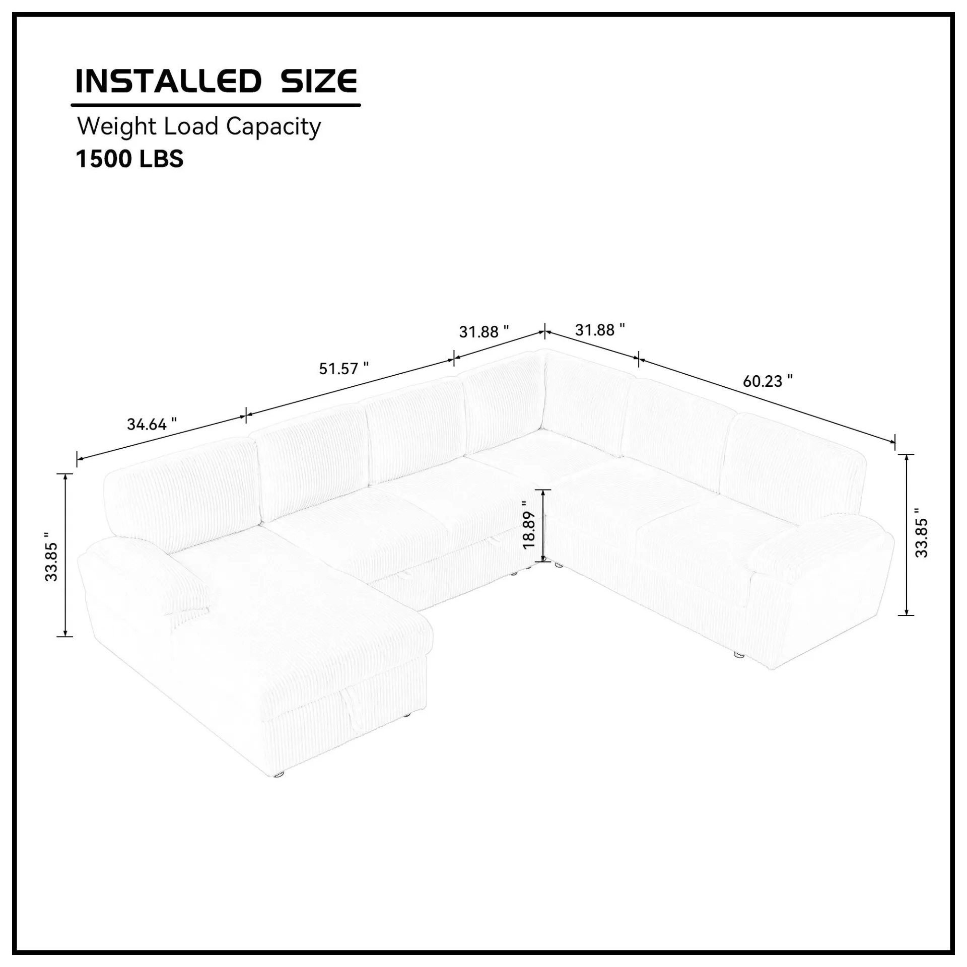 Le Arezzo - Oversized Modular Storage Sectional Sofa Couch for Home Apartment Office Living Room,Free Combination L/U Shaped Corduroy Upholstered Deep Seat Furniture Convertible Sleeper Sofabed LEFT