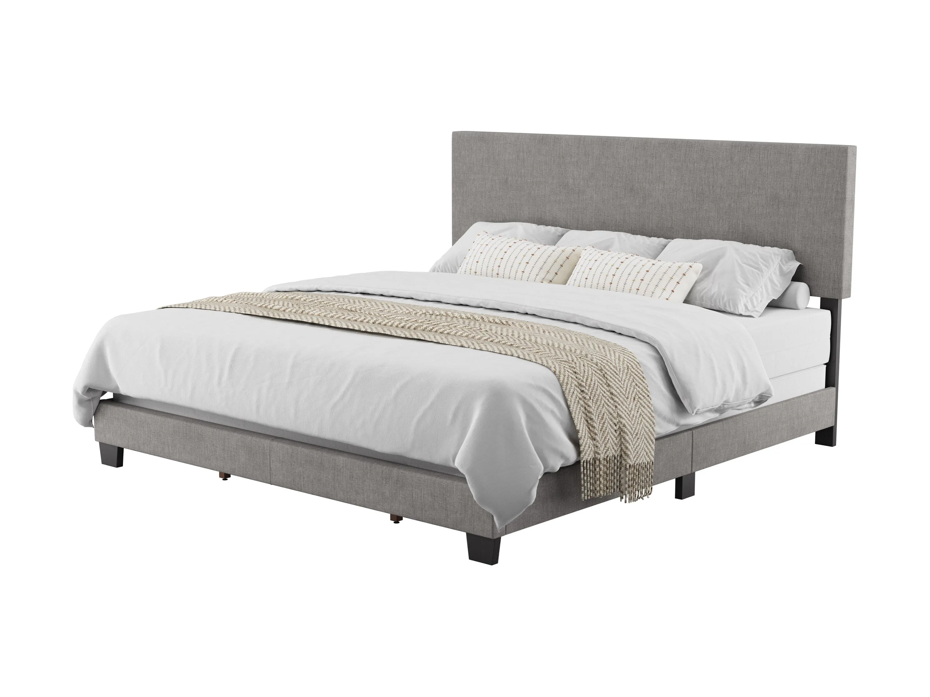 Light Grey Modern King Bed