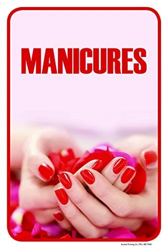 Manicures 12" X 18" Store Nails Retail Beauty Salon Counter Sign