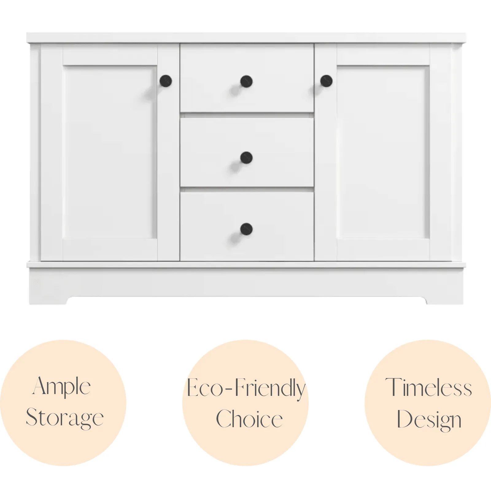 Margaux White Coastal Style Sideboard Buffet Unit