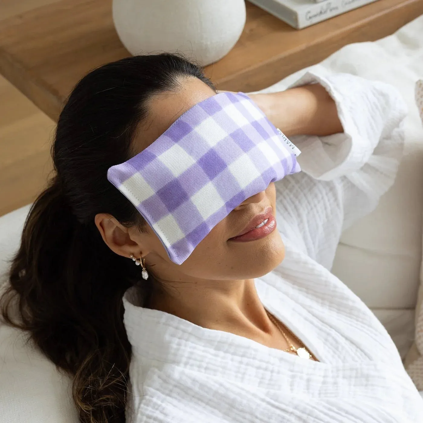 Mindful Marlo Eye Pillow - Gingham Violet