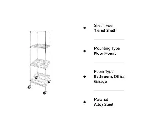 Modular Wire Storage Shelf 600 x 600 x 1800mm Steel Shelving