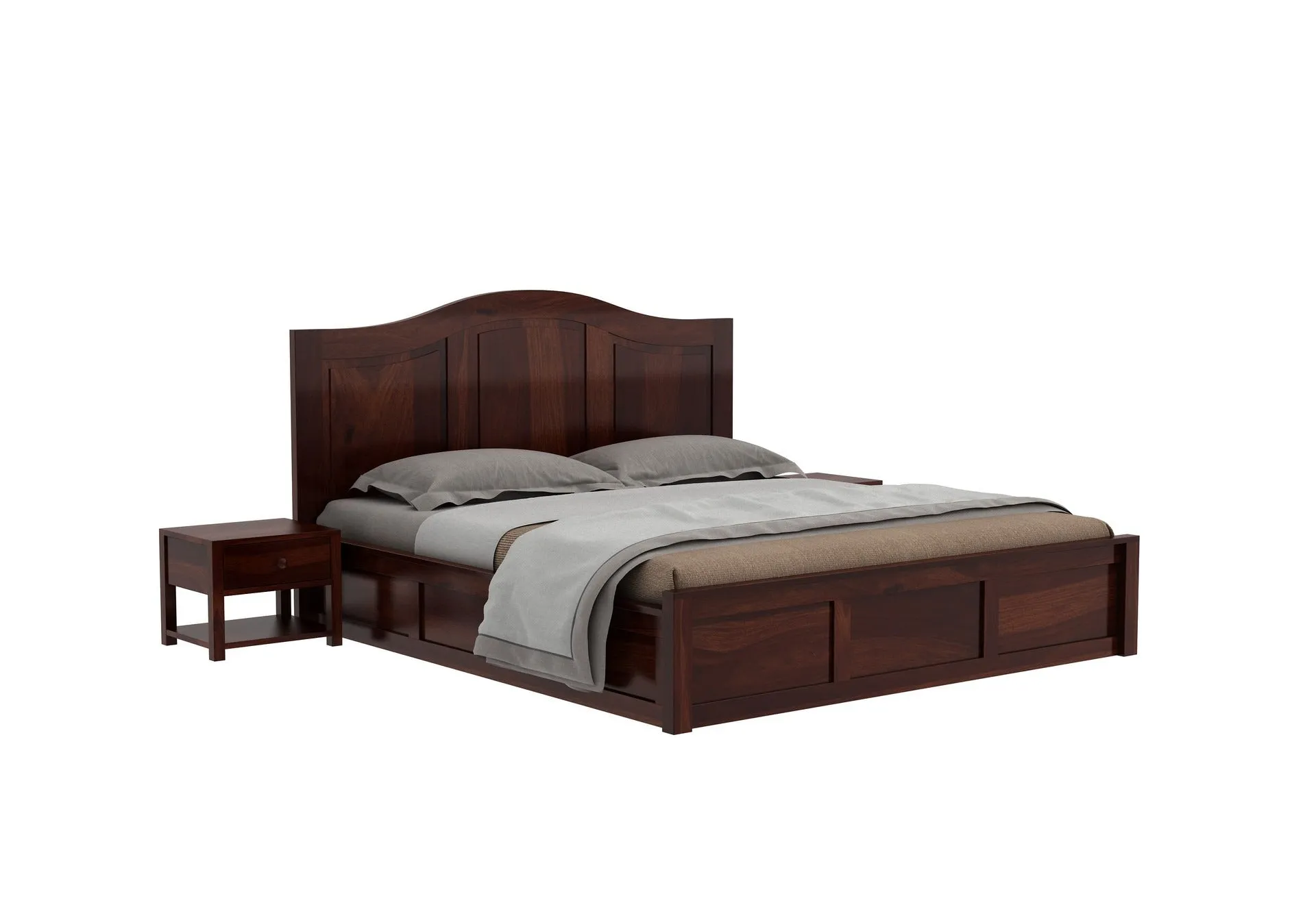 Nectar Sheesham Wood Bed with Box Storage