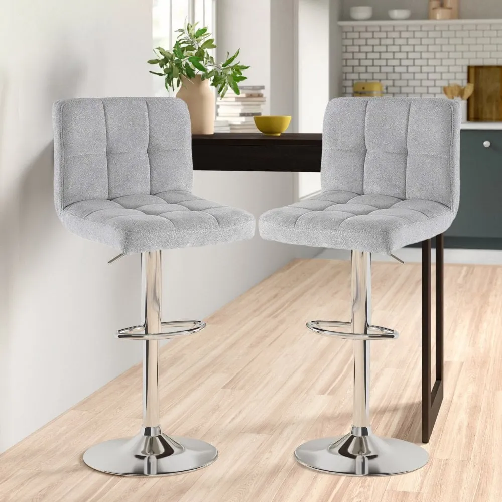 Neo Grey Fabric Bar Stools