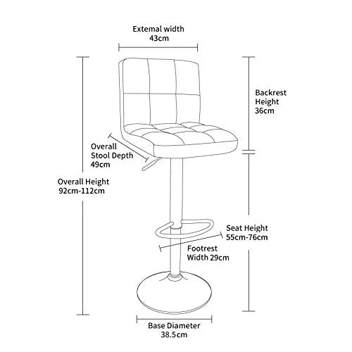 Neo Grey Fabric Bar Stools