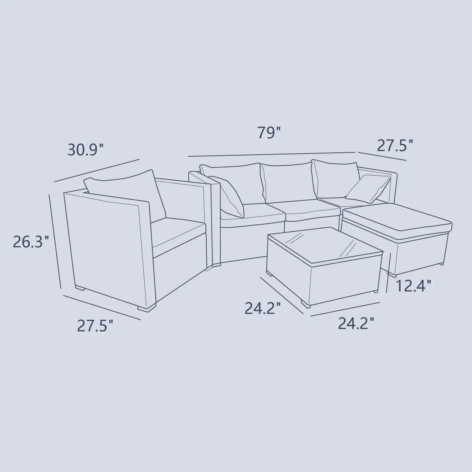 Outdoor Sectional Sofa Set