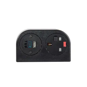 Phase multi-surface power module 1 x UK socket, 1 x TUF (A&C connectors) USB charger