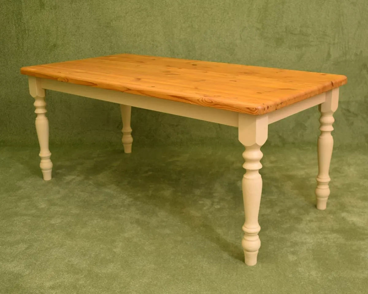 Rustic Pine Painted Table & 6 Chairs