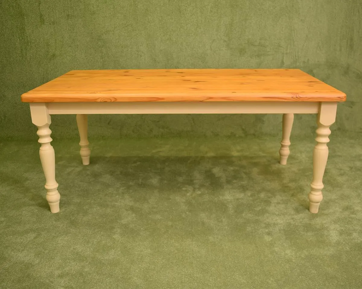 Rustic Pine Painted Table & 6 Chairs