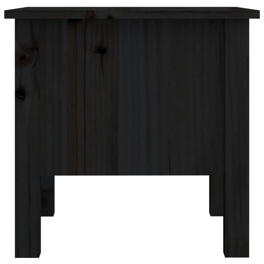 Side Tables 2 pcs Black 40x40x39 cm Solid Wood Pine