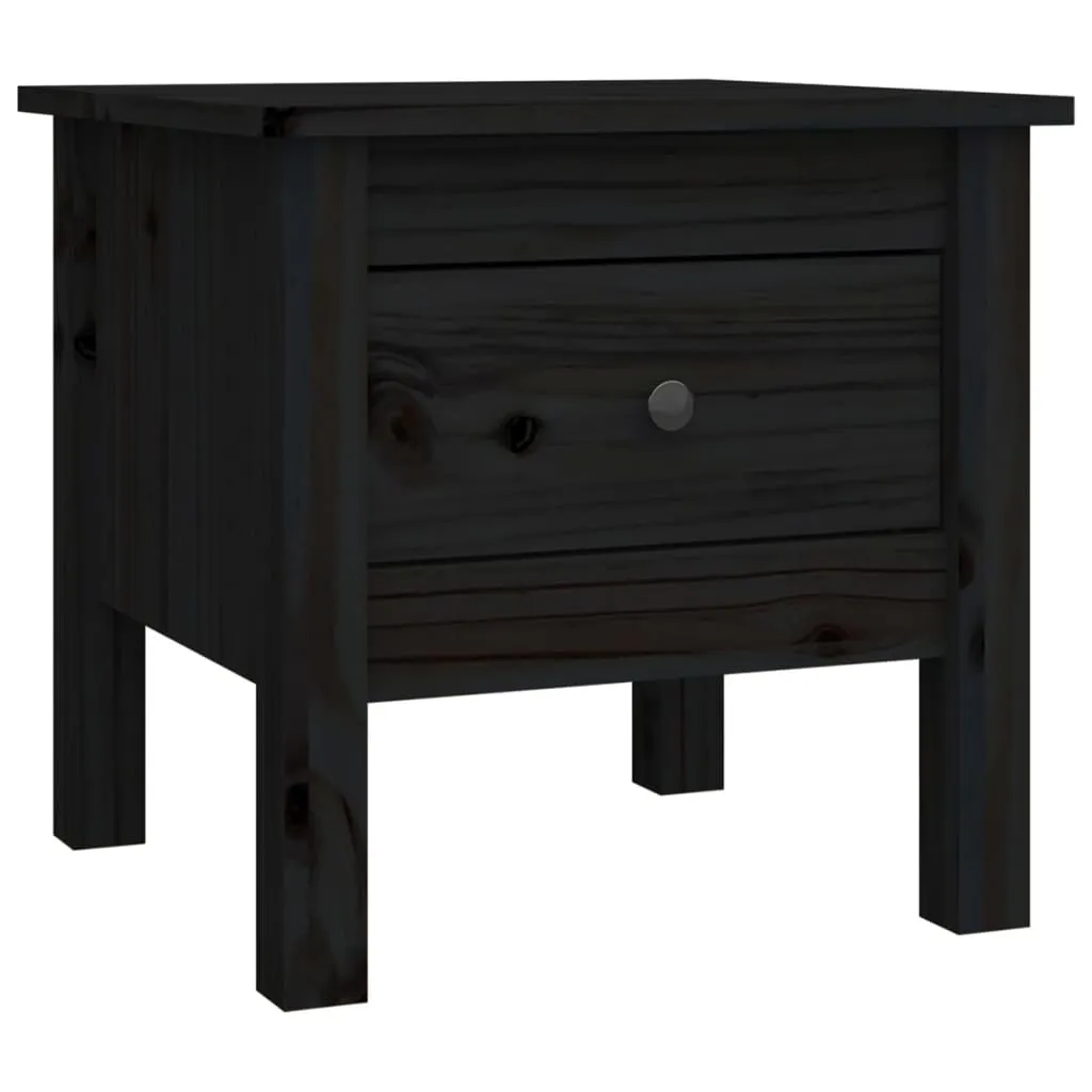 Side Tables 2 pcs Black 40x40x39 cm Solid Wood Pine