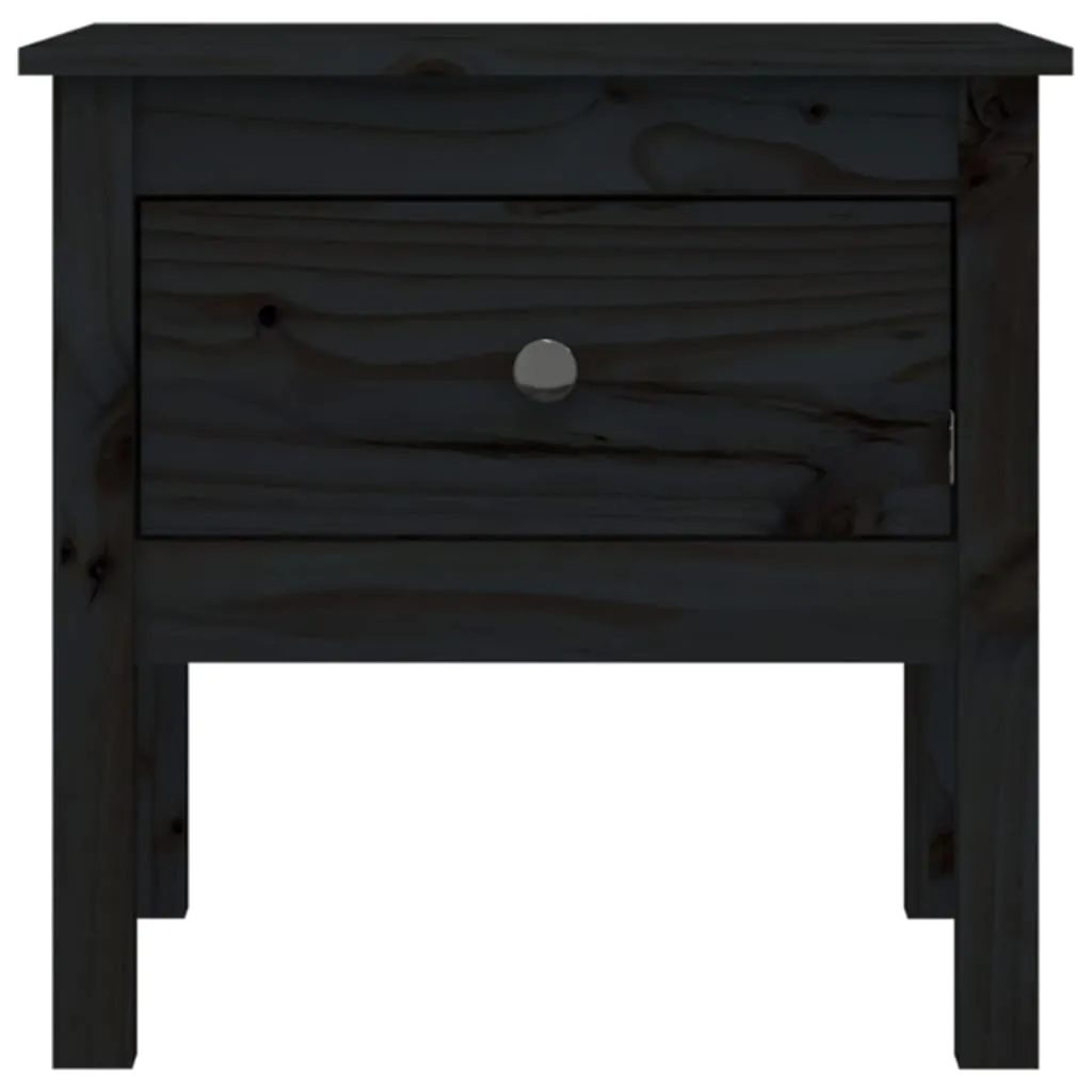 Side Tables 2 pcs Black 50x50x49 cm Solid Wood Pine